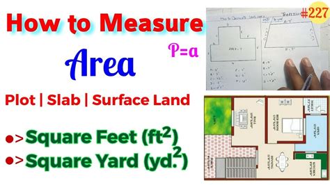 How to Measure Plot, Slab, Land Area in Square Feet and Square yard || Measurement of Land in ...