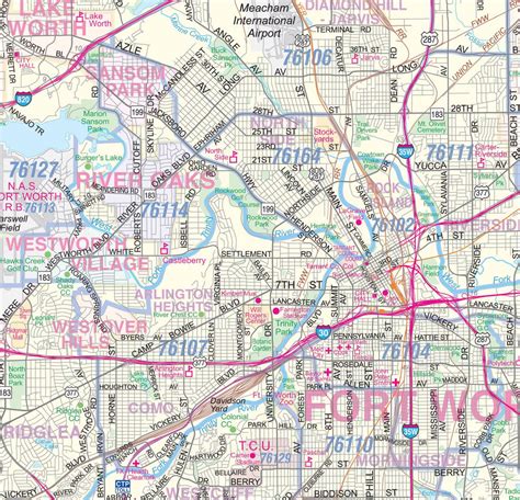 Dallas - Fort Worth Metroplex Detailed Region Wall Map w/Zip Codes ...