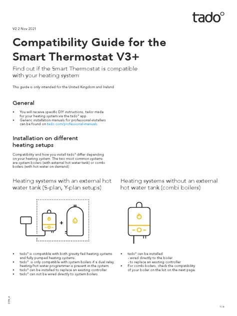 Smart Thermostat - Compatibility Guide - EN - V21 | PDF | Thermostat | Water Heating