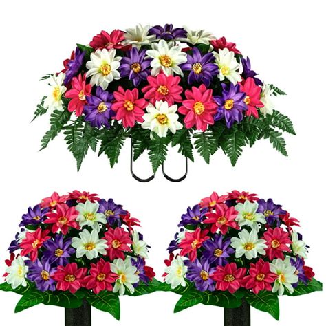 Sympathy Silks Artificial Cemetery Flowers - Realistic - Outdoor Grave ...