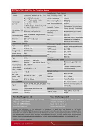 Datasheet mgvpa Trans Data Management | PDF