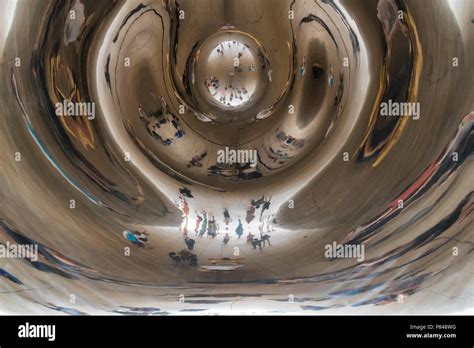 Reflections in the Cloud Gate, Chicago, Illinois Stock Photo - Alamy