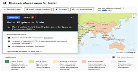 British Airways COVID-19 map helps passengers plan travel - PASSENGER SELF SERVICE