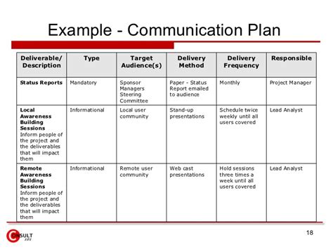 Communication Plan Example | Template Business