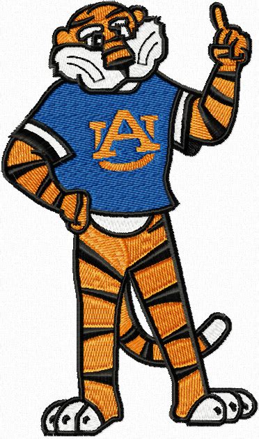 Aubie Auburn logo embroidery design