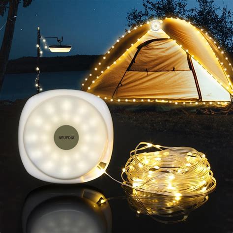 HAMLITE Camping String Lights,2 in 1 Outdoor Waterproof Portable ...