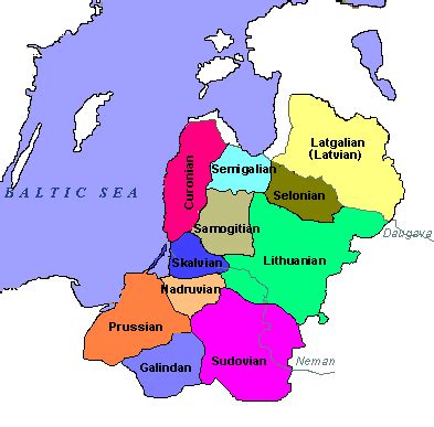 Baltic languages map