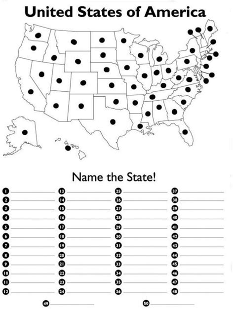 Printable Free States And Capitals Quiz Printable