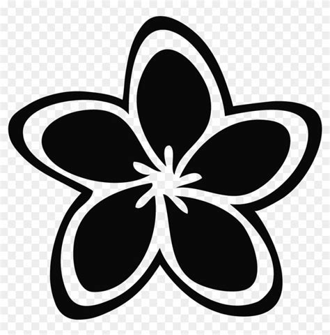 Plumeria Clipart Black And White