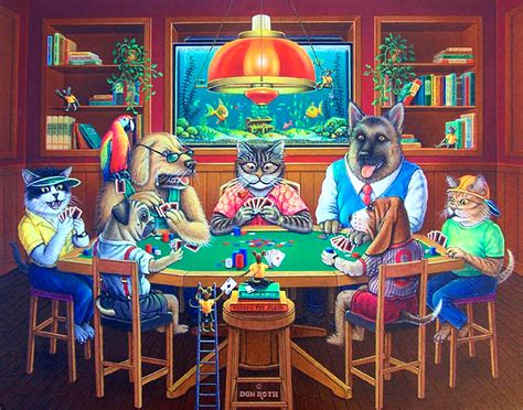 cats playing poker print - Holding Weblogs Photographs