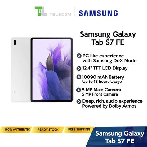 Samsung Galaxy Tab S7 FE T736 (WIFI + CELLULAR) | 6GB+ 128GB 5G | 2.4 inch display | Long ...