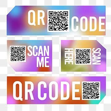 some qr code stickers on a white background