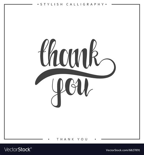 Thank you the phrase handmade stylish modern Vector Image