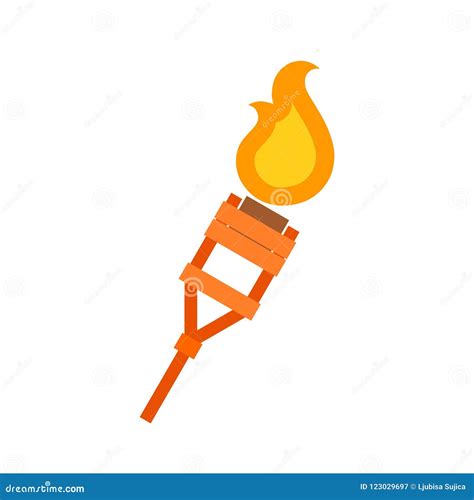 Burning tiki torch icon stock illustration. Illustration of isolated - 123029697