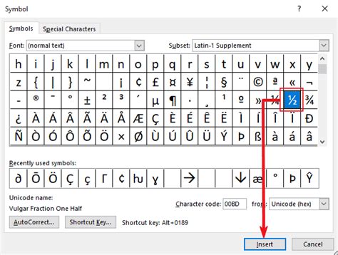 How to type half symbol in Word or Excel (½ or 1/2) on Keyboard - Software Accountant