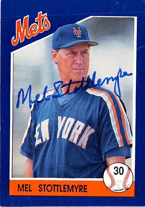 Mel Stottlemyre autographed baseball card (New York Mets) 1992 Kahns #30