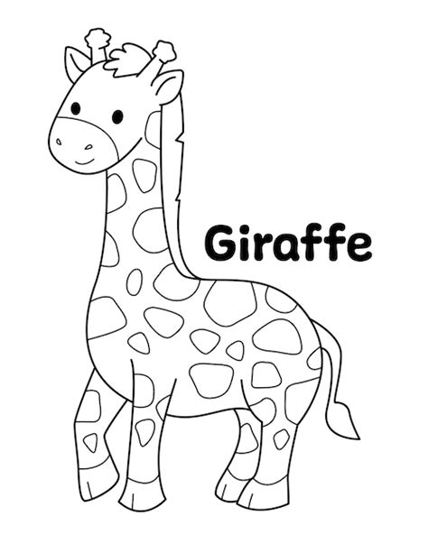 Giraffe Coloring Page - Little Bee Family