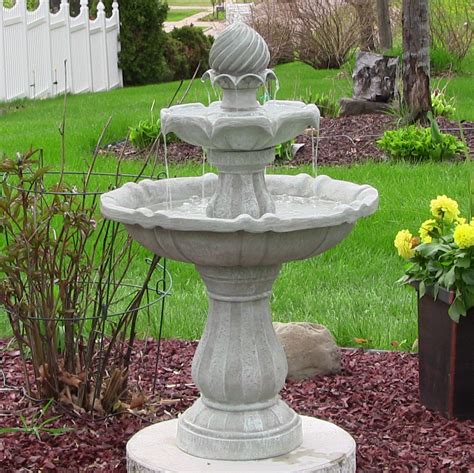 Solar Powered 2-Tier Bird Bath Water Fountain