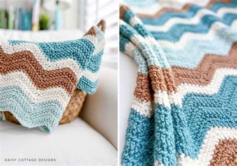 Zig-Zag Crochet Blanket Pattern - Daisy Cottage Designs