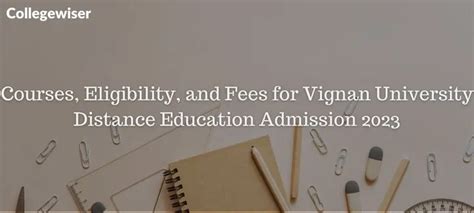 Vignan University Distance Education Admission Courses, Eligibility, and Fees - Collegewiser