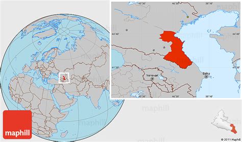 Gray Location Map of Republic of Dagestan