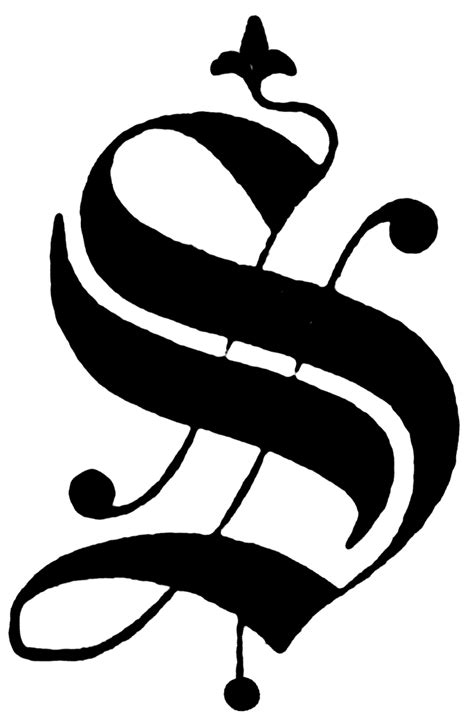 S, Old English fancy text | ClipArt ETC | Letter s tattoo, Letter s ...