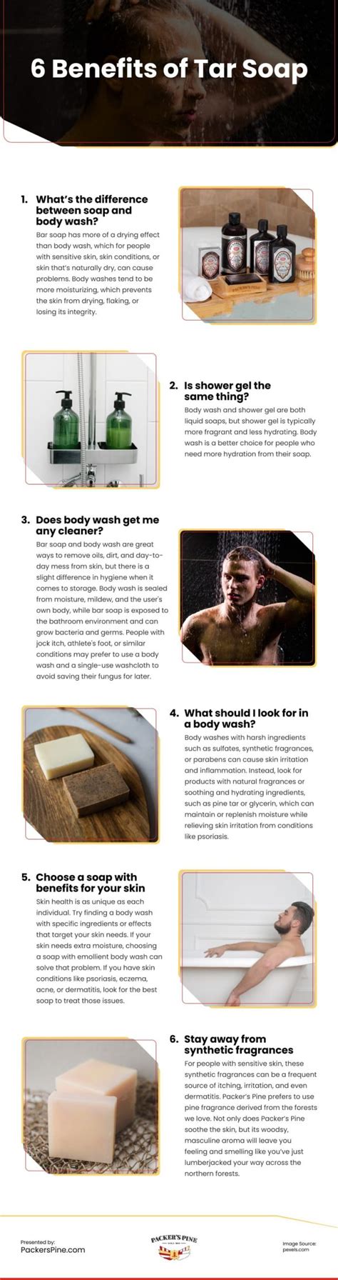 6 Benefits Of Tar Soap Infographic