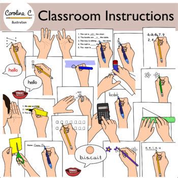 Classroom Instructions Clip Art by Caroline C Illustration | TpT