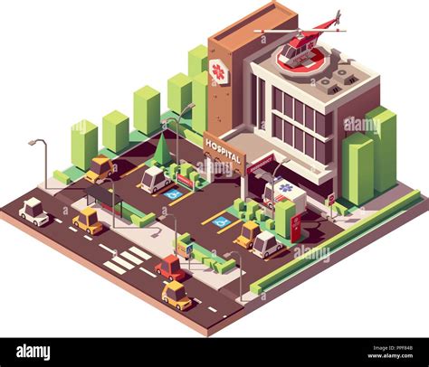 Vector isometric hospital building Stock Vector Image & Art - Alamy