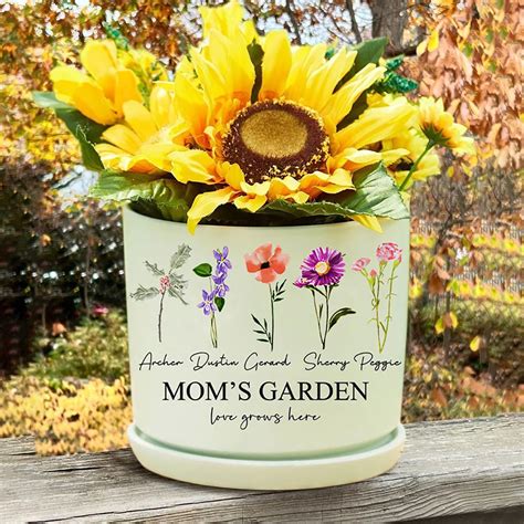 Grandma's Garden Birth Flower Outdoor Plant Pot Mother's Day Gift Ideas ...