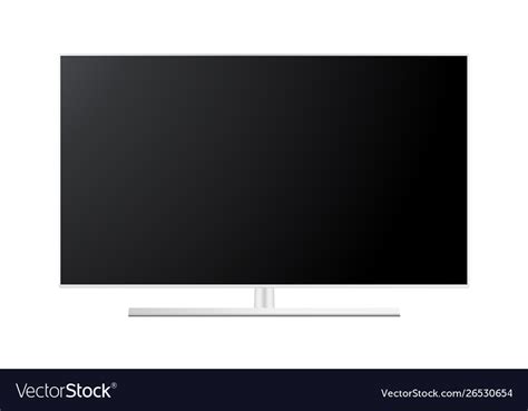 White wide tv screen mockup front view Royalty Free Vector