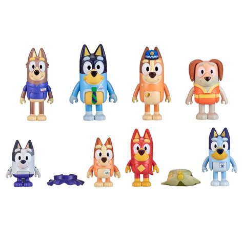 Bluey Gotta Be Done Work Pack, 2.5"- 3" Bluey Exclusive 8 Figure Pack Character Figures, Ages 3 ...