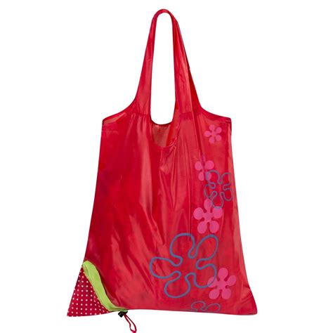 Puloru Large Nylon Reusable Folding Strawberry Eco Grocery Bag Retail Shopping Tote Bag Shopping ...