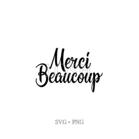 Merci Beaucoup Thank You SVG PNG Digital File | Etsy