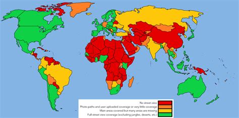 Google street view coverage around the world - Maps on the Web