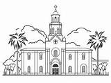 Fascinating California Mission Coloring Pages  Page sketch template
