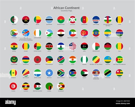 African Continent countries flag icons collection Stock Vector Image ...