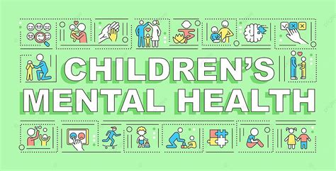 Children Mental Health Word Concepts Banner Horizontal Line Logo Vector, Horizontal, Line, Logo ...