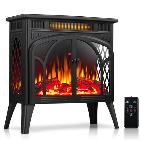 Rintuf Electric Fireplace Flame Heater, 1500W Infrared Fireplace Stove ...