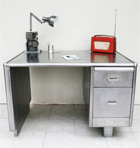 vintage industrial original constructors metal office desk