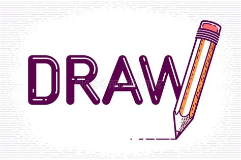 Draw Word with Pencil in Letter W, Art and Design Concept. Stock Vector ...