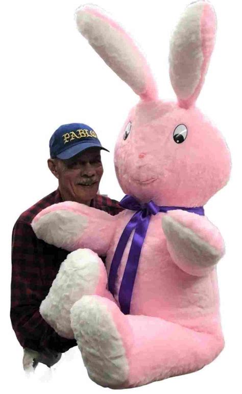 American Made Giant Stuffed Pink Bunny 60 Inch Soft Big Plush 5 Ft ...