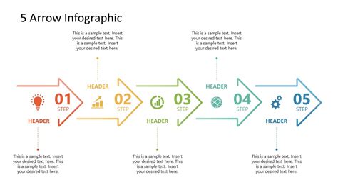 5 Steps Arrows Milestone Timeline Template - SlideModel