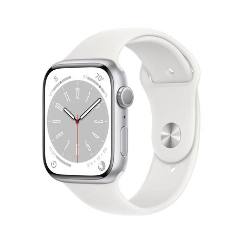 Apple Watch Series 8 GPS 45mm Silver Aluminum Case with White Sport Band - S/M - Walmart.com