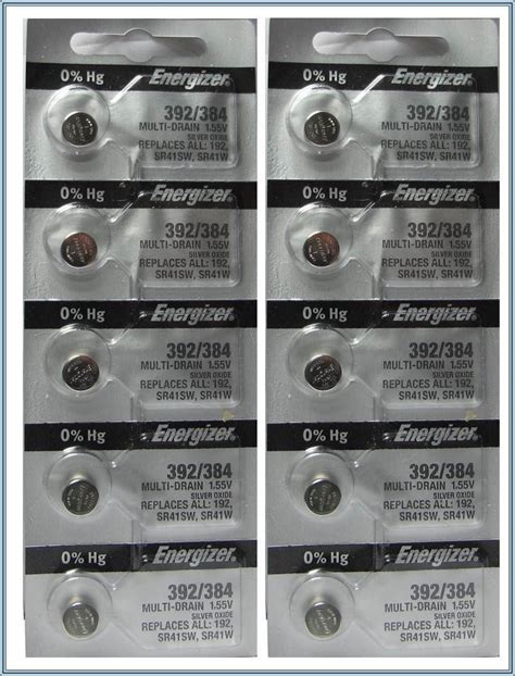 10 Energizer 392/384 Multi-Drain Batteries (LR41)