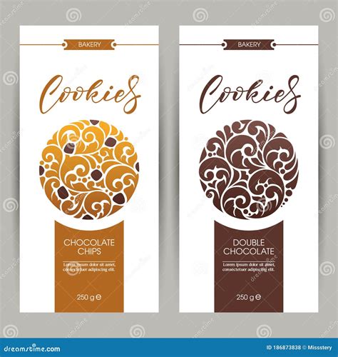 Vector Set Of Templates Cookies Packaging, Label, Banner, Poster, Identity, Branding ...