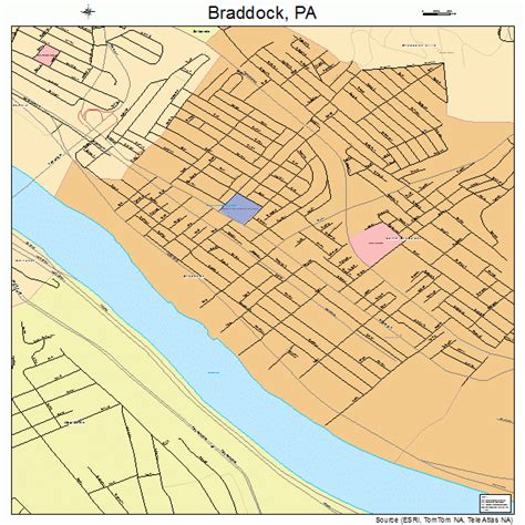 Braddock Pennsylvania Street Map 4207992