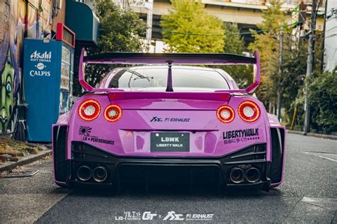 Liberty Walk LB-Silhouette WORKS GT NISSAN 35GT-RR in pink color spec with Fi EXHAUST Race ...