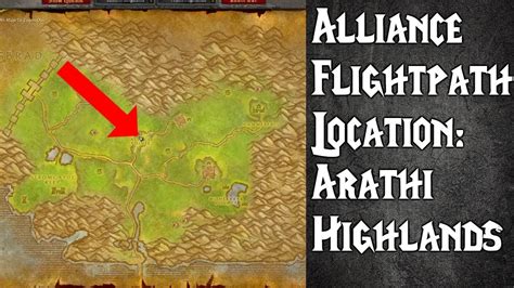 Arathi Highlands Alliance Flight Path Location Classic - YouTube