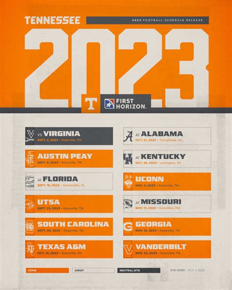 [High Resolution] Vols Football Schedule 2023